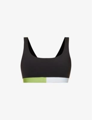 Sprint Time logo-embroidered stretch recycled-polyester-blend bra by P.E NATION