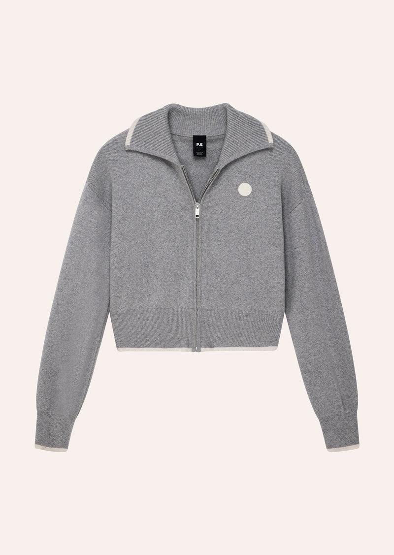 VERGE KNIT JACKET IN GREY MARLE by P.E NATION