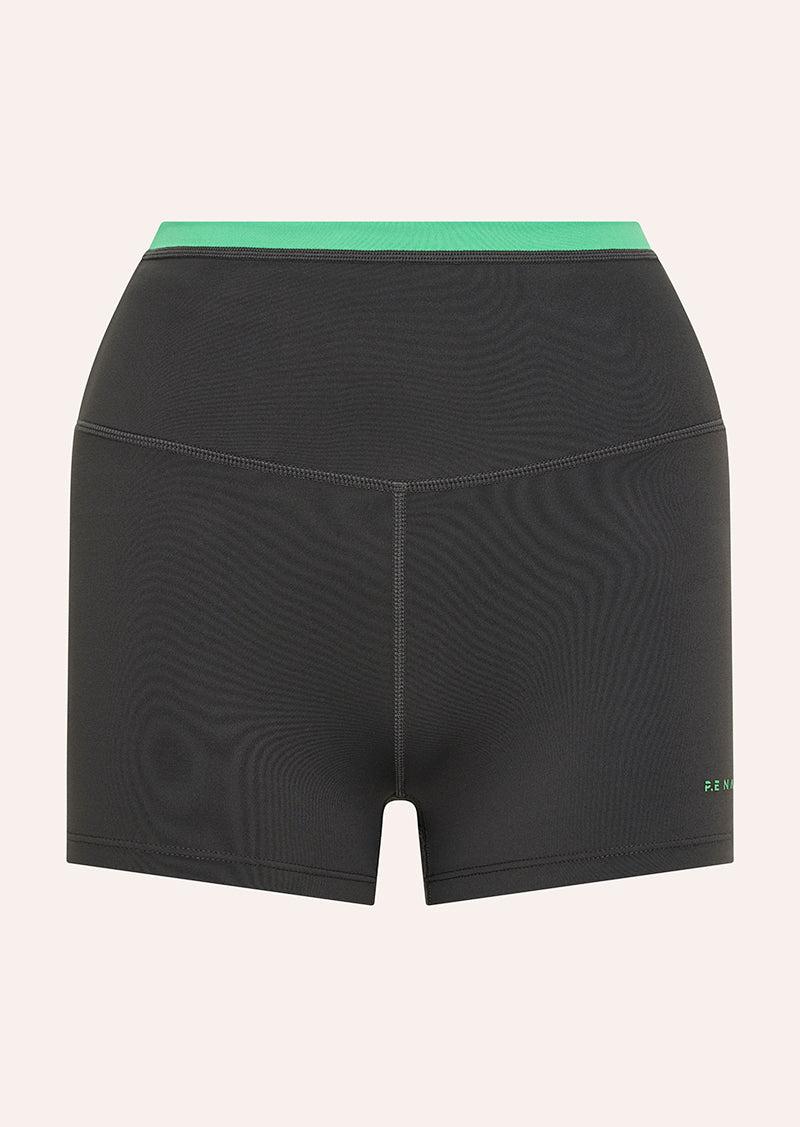 VITA 2.5" BIKE SHORT IN CAVIAR & KELLY GREEN by P.E NATION