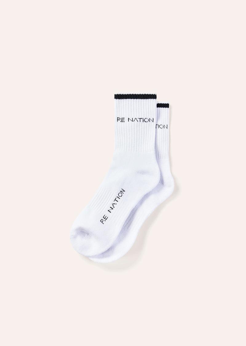 VITA SOCK IN OPTIC WHITE & BLACK by P.E NATION