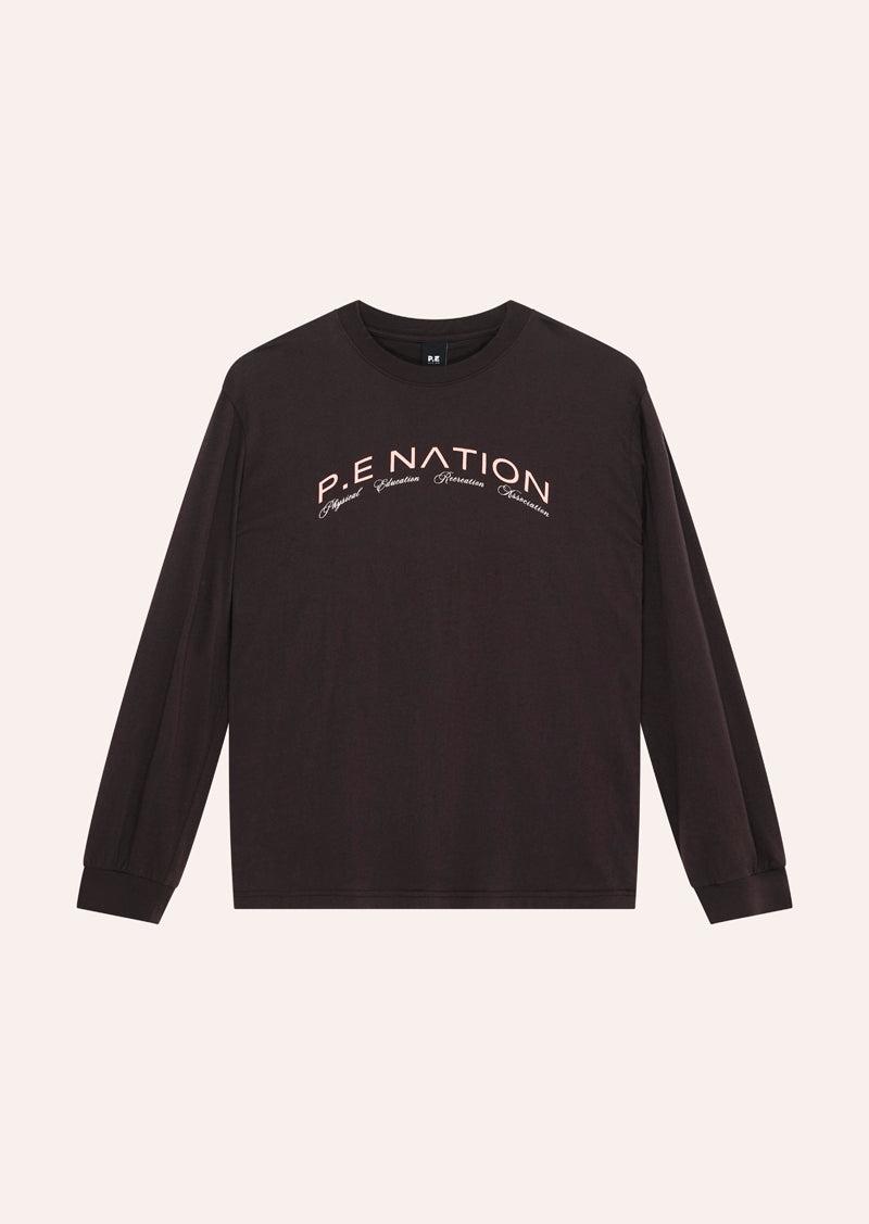 VOLUME LONG SLEEVE TEE IN LICORICE by P.E NATION