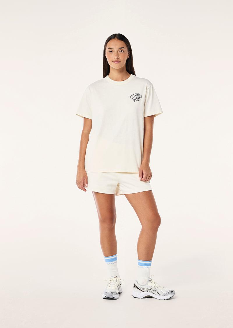 WARM UP SHORT SLEEVE TEE IN WHISPER WHITE by P.E NATION