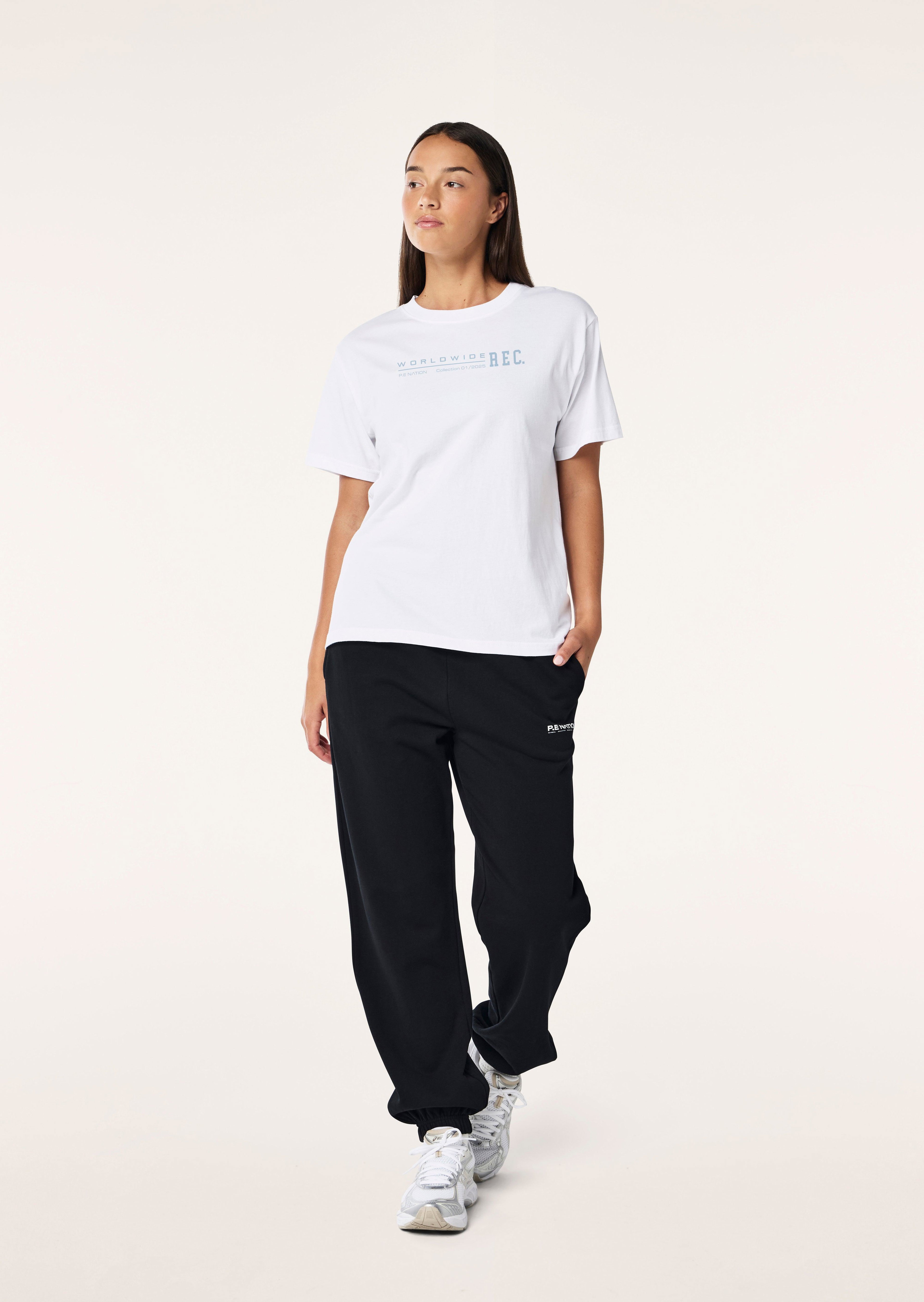 WORLDWIDE TEE IN OPTIC WHITE by P.E NATION