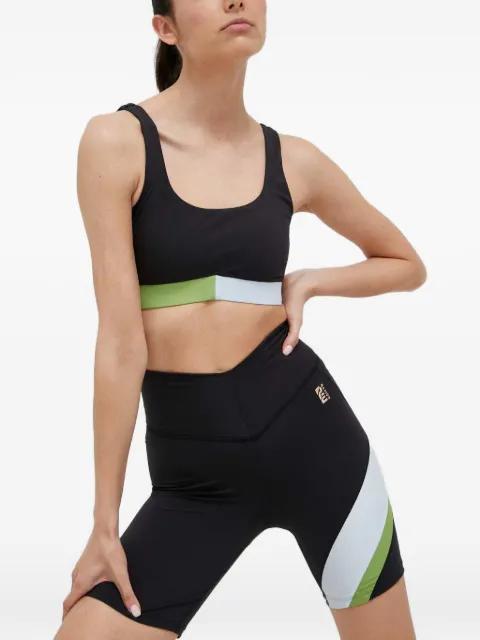 colourblock logo-embroidered sports bra by P.E NATION
