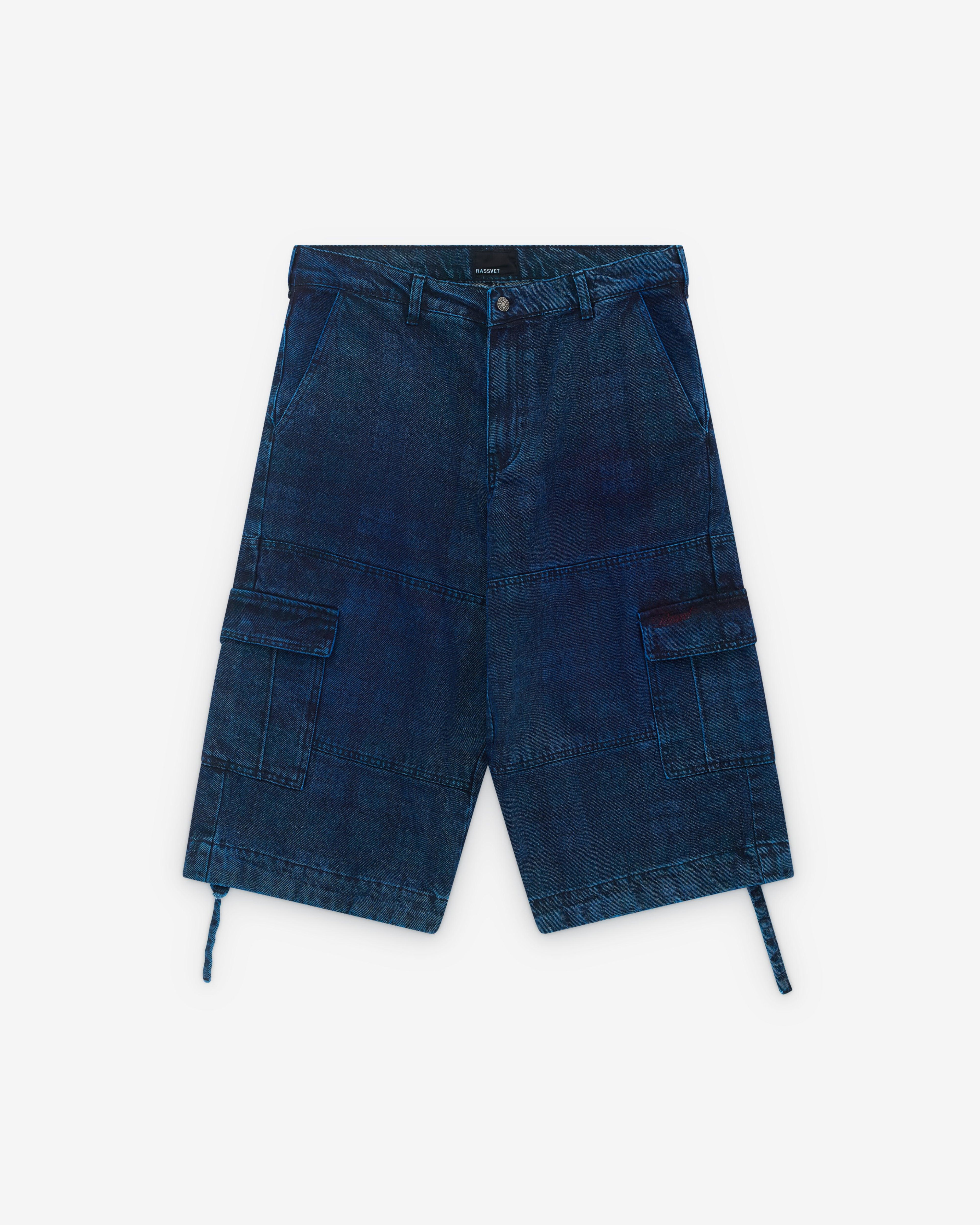 Rassvet - Men’s Men Denim Cargo Short - (Blue) by PACCBET
