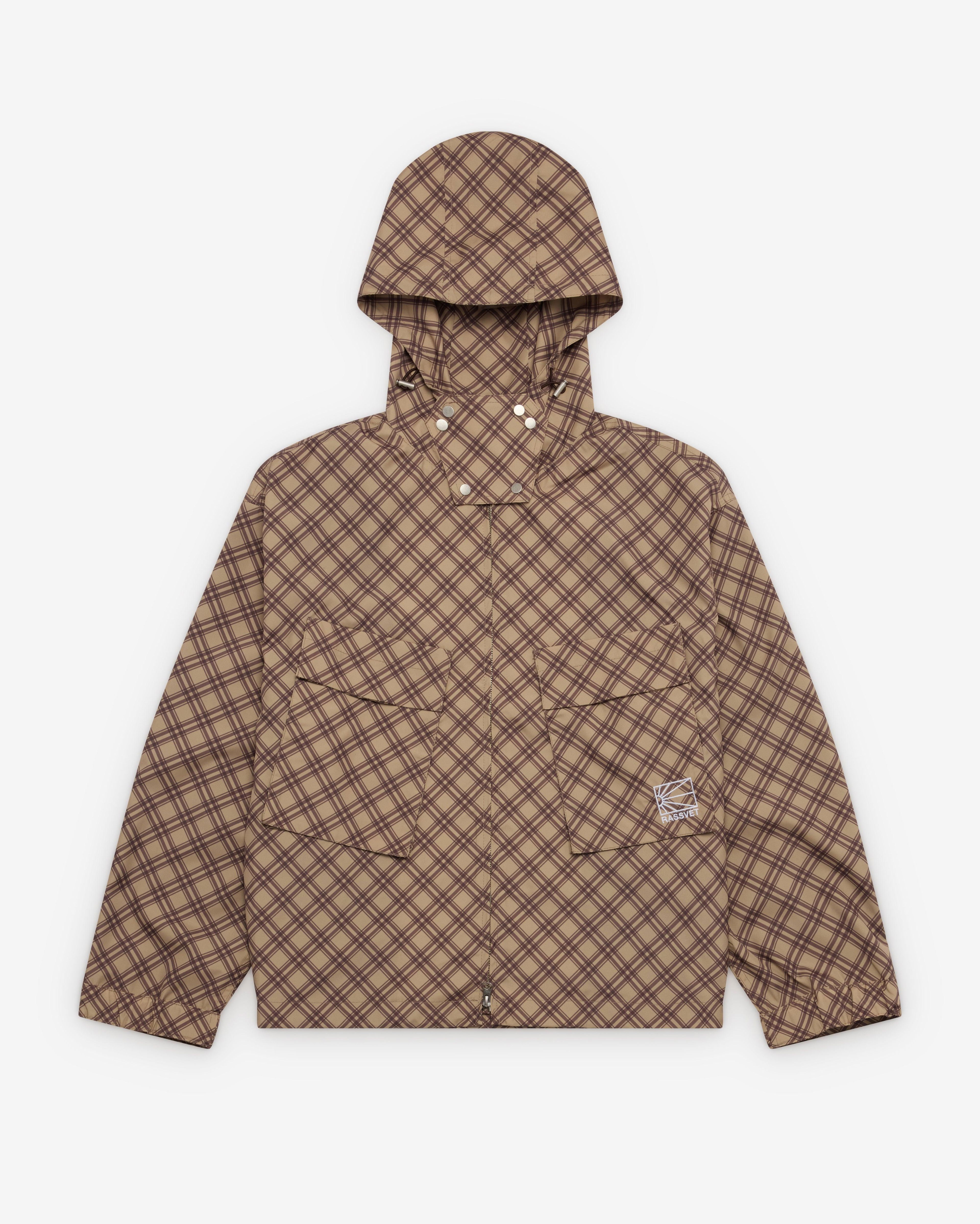 Rassvet - Men's Tartan Hooded Jacket - (Brown) by PACCBET