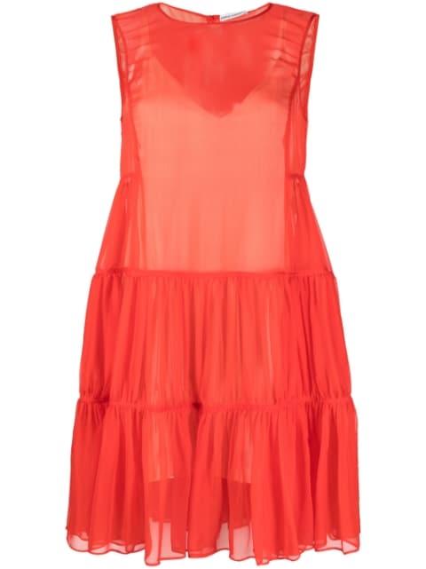 sleeveless tiered minidress by PACO RABANNE