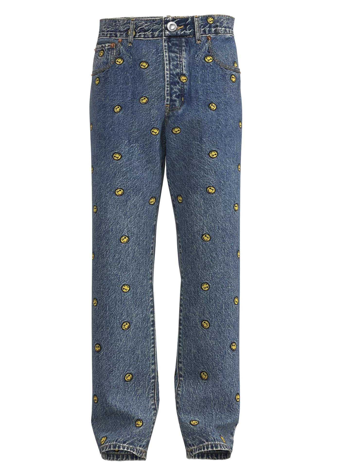 Pacsun Smiley Face Embroidery Jeans by PACSUN