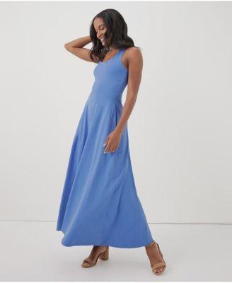 Women's Fit & Flare Open Back Maxi Dress by PACT