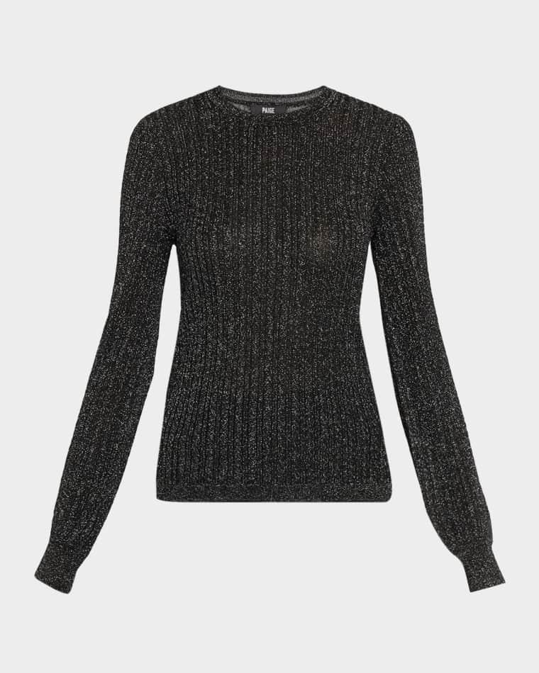 Adela Metallic Ribbed Sweater by PAIGE