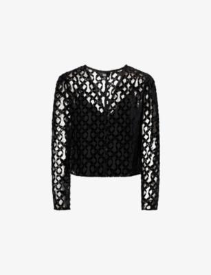 Amaya Burnout Sheer Woven Top by PAIGE