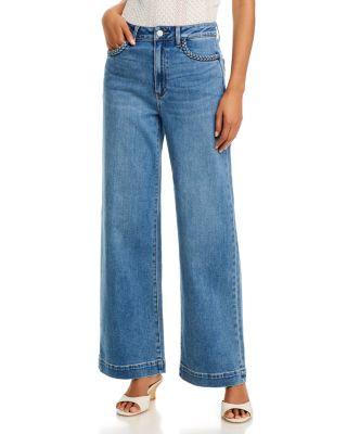 Anessa 31 High Rise Wide Leg Jeans in Encino by PAIGE