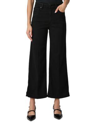 Anessa Cropped Wide Leg Jeans in Black Shadow by PAIGE