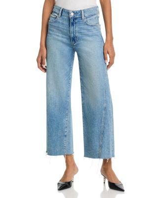Anessa High Rise Raw Hem Twisted Outseam Wide Leg Jeans in Explorer by PAIGE