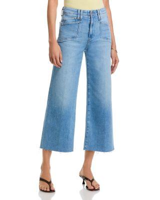 Anessa High Rise Raw Hem Wide Leg Jeans in Vail by PAIGE