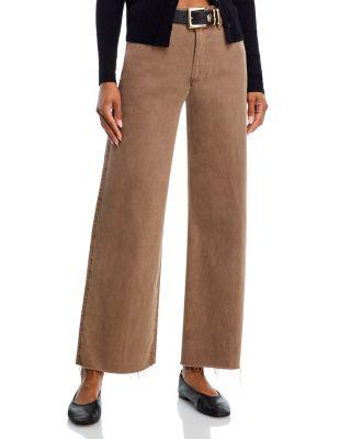 Anessa High Rise Raw Hem Wide Leg Jeans in Vintage Canewood by PAIGE