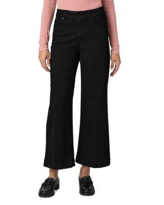 Anessa Petite High Rise Wide Leg Jeans in Black Shadow by PAIGE