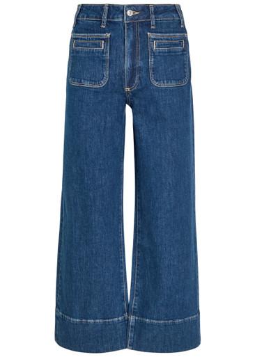 Anessa patch pockets wide-leg stretch-denim jeans by PAIGE
