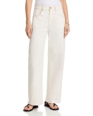 Arellia High Rise Skimmer Jeans in Cream Contrast by PAIGE