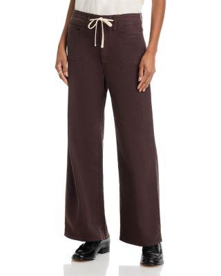 Ari High Rise Drawstring Waist Wide Leg Jeans in Rich Chocolate by PAIGE