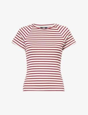 Bijou striped slim-fit stretch-woven T-shirt by PAIGE