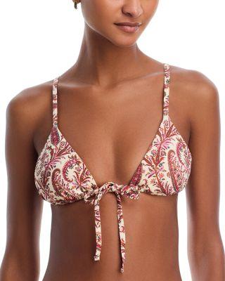 Cameron Tie Front Triangle Bikini Top by PAIGE
