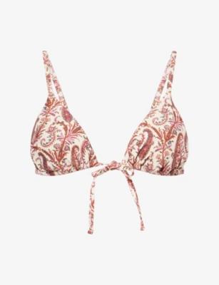 Cameron Tie-Front Triangle Bikini Top by PAIGE