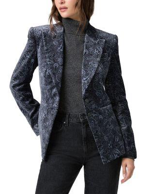 Chelsee Stretch Velvet Peak Lapel Blazer by PAIGE