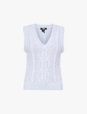 Cheryl cable-knit organic-cotton and recycled nylon-blend knitted vest by PAIGE