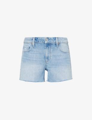 Dylan Raw-Hem Mid-Rise Denim Shorts by PAIGE