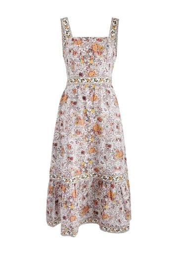 Fiori floral-print linen-blend midi dress by PAIGE