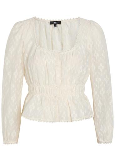 Jay embroidered cotton and silk-blend blouse by PAIGE