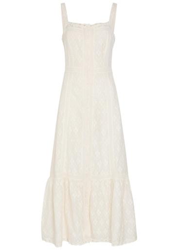 Kelli embroidered cotton and silk-blend midi dress by PAIGE