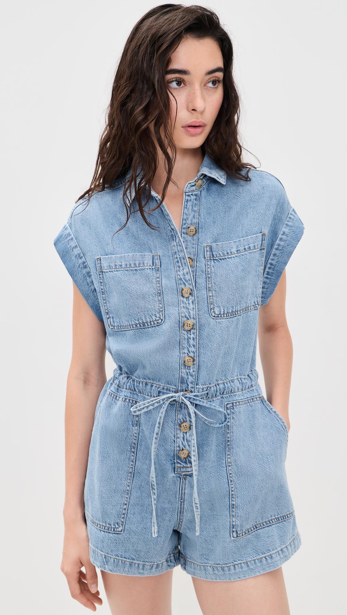 Maliah Denim Romper by PAIGE
