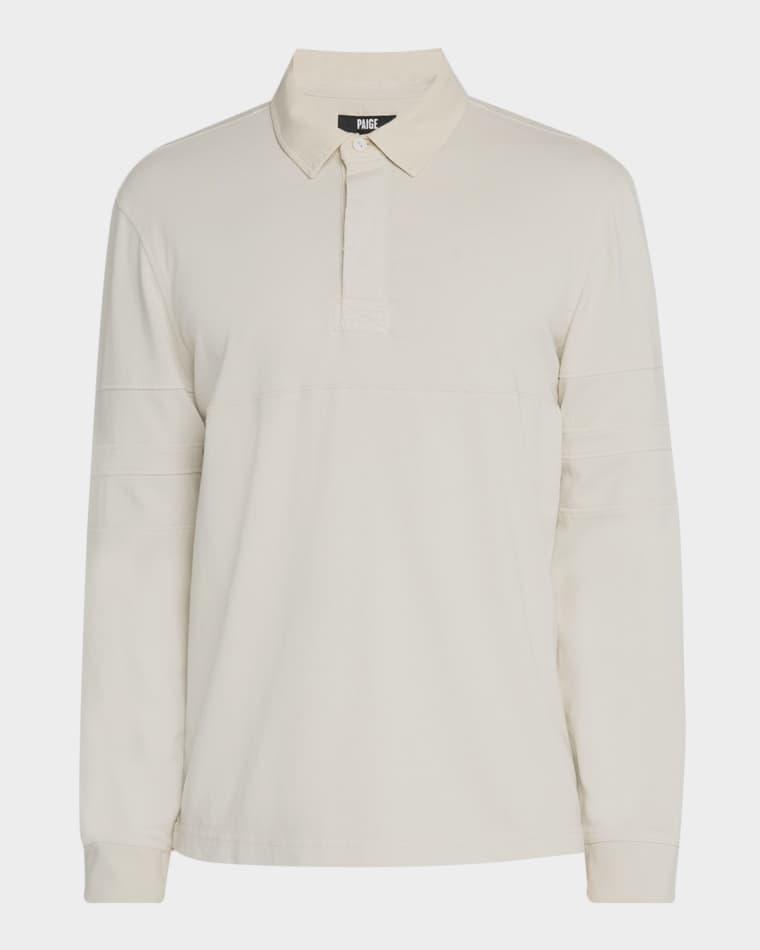 Men's Trevelly Tonal Stripe Cotton Rugby Shirt by PAIGE