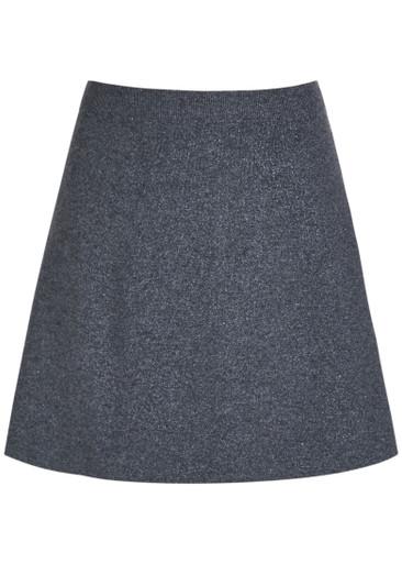 Metallic knit mini skirt by PAIGE
