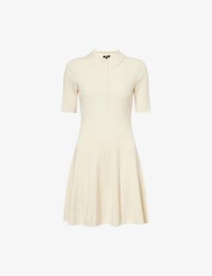 Olie Collared Rib-Knit Mini Dress by PAIGE