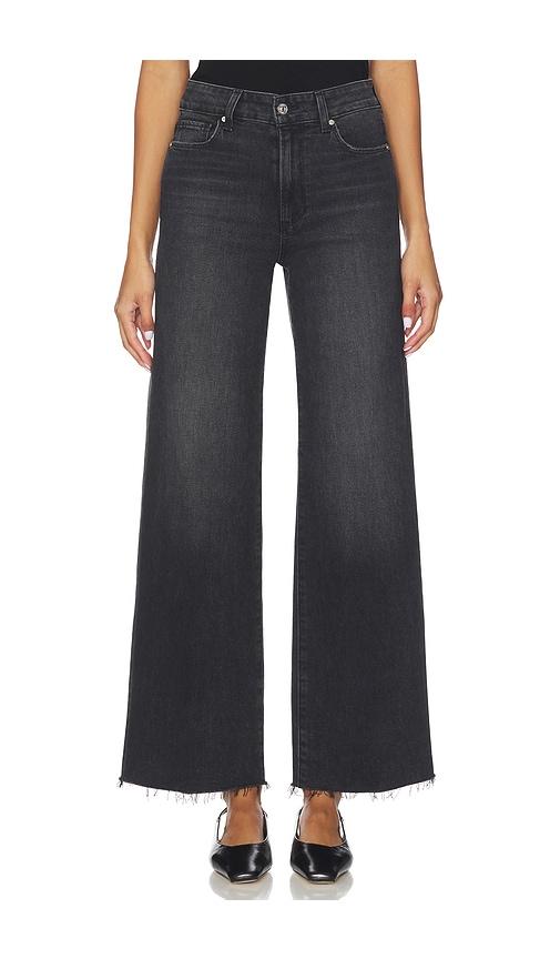 PAIGE Anessa Wide Leg Jeans in Black by PAIGE