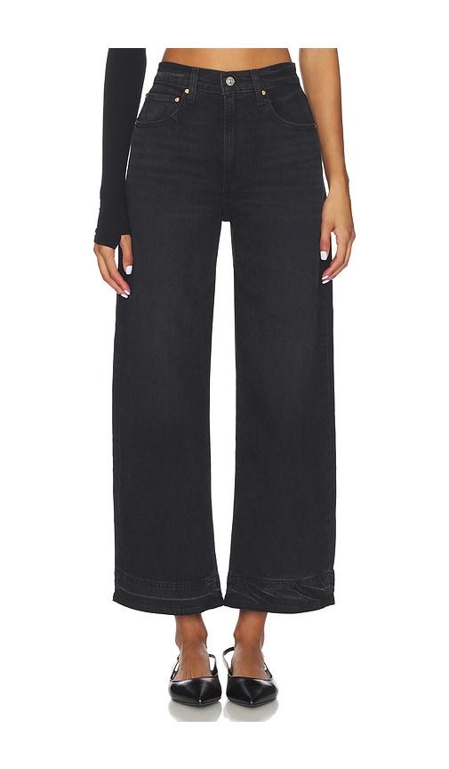 PAIGE Arellia Ankle Petite Barrel Leg Jeans in Black by PAIGE