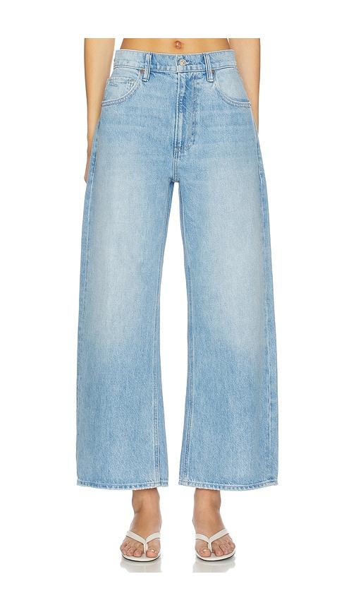 PAIGE Arellia Ankle Seamed Belt Loops Barrel Jeans in Blue by PAIGE