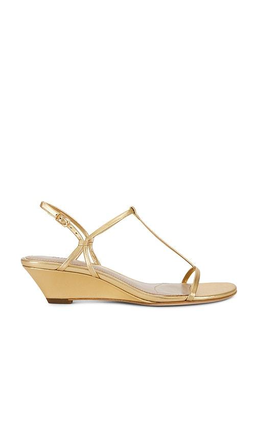 PAIGE Daryn Wedge Sandal in Metallic Gold by PAIGE