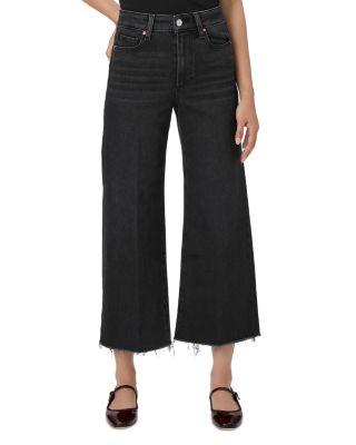 Petites Anessa High Rise Wide Leg Jeans in Black Lotus by PAIGE