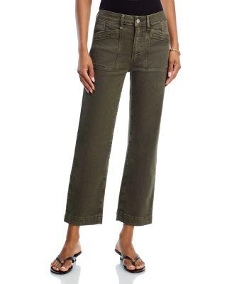 Quincy Mid Rise Relaxed Ankle Jeans in Vintage Forest Moss by PAIGE