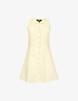 Raye Button-Up Linen-Blend Mini Dress by PAIGE