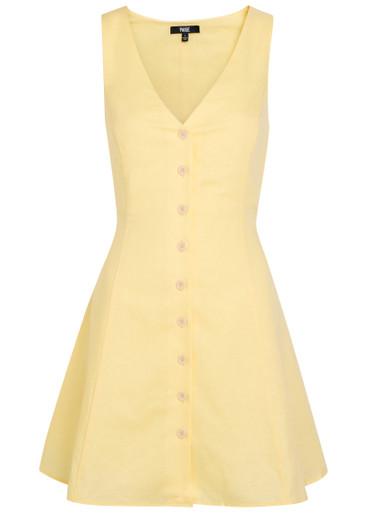 Raye linen and cotton-blend mini dress by PAIGE