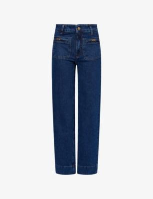 "Sasha 32"" Wide-Leg High-Rise Denim Jeans" by PAIGE