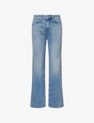 "Stevie 31"" Studded Straight-Leg Stretch-Denim Jeans" by PAIGE