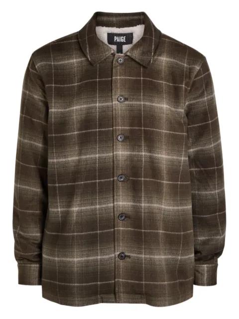 Telford plaid-pattern button shirt jacket by PAIGE