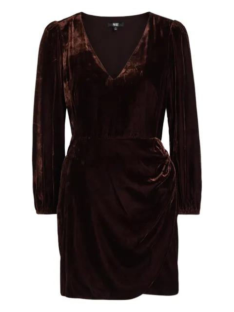 V-neck ruched-effect dress by PAIGE