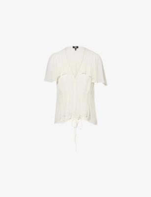 Willa Flutter-Sleeve Woven Blouse by PAIGE